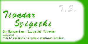 tivadar szigethi business card